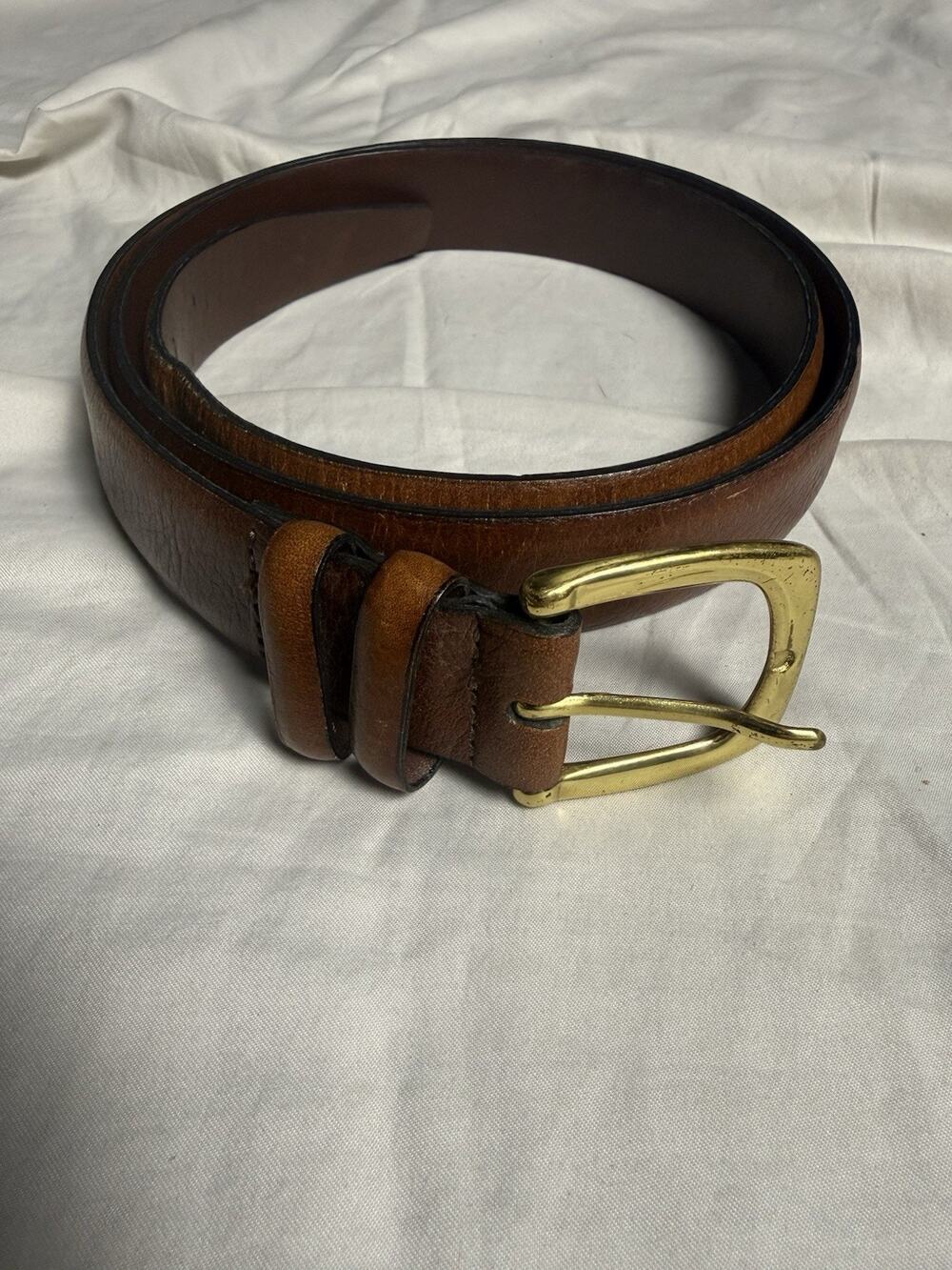 Mens Brown Leather Belt Size 40 Handcrafted in USA Casual Dress Genuine